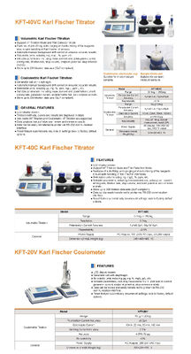 KFT Series KFT-40VC Karl Fischer Titrator Laboratory Karl Fischer Coulometric Volumetric Moisture Titrator Oil Water Content Test